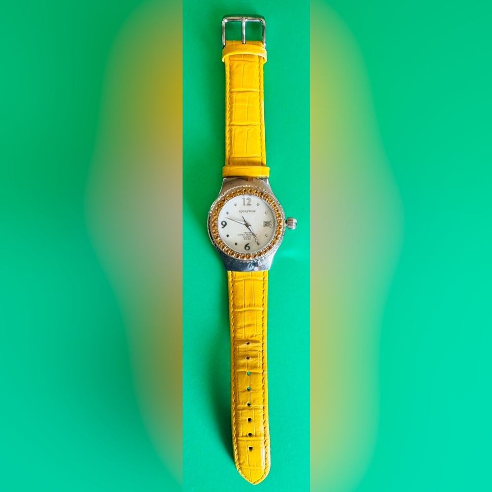 AquaSwiss Watch Swiss Quartz Movement with Yellow Citrines - Picture 7 of 9